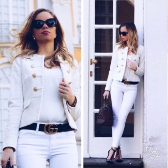 Zara XS MILITARY BLAZER WITH GOLDEN BUTTONS  VELVET MILITARY BLAZER - Picture 3 of 16